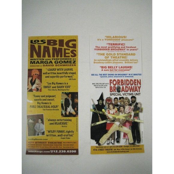 Forbidden Broadway Playbill 2006 47th Street Theatre Ticket Special Victims Unit - Picture 3 of 10